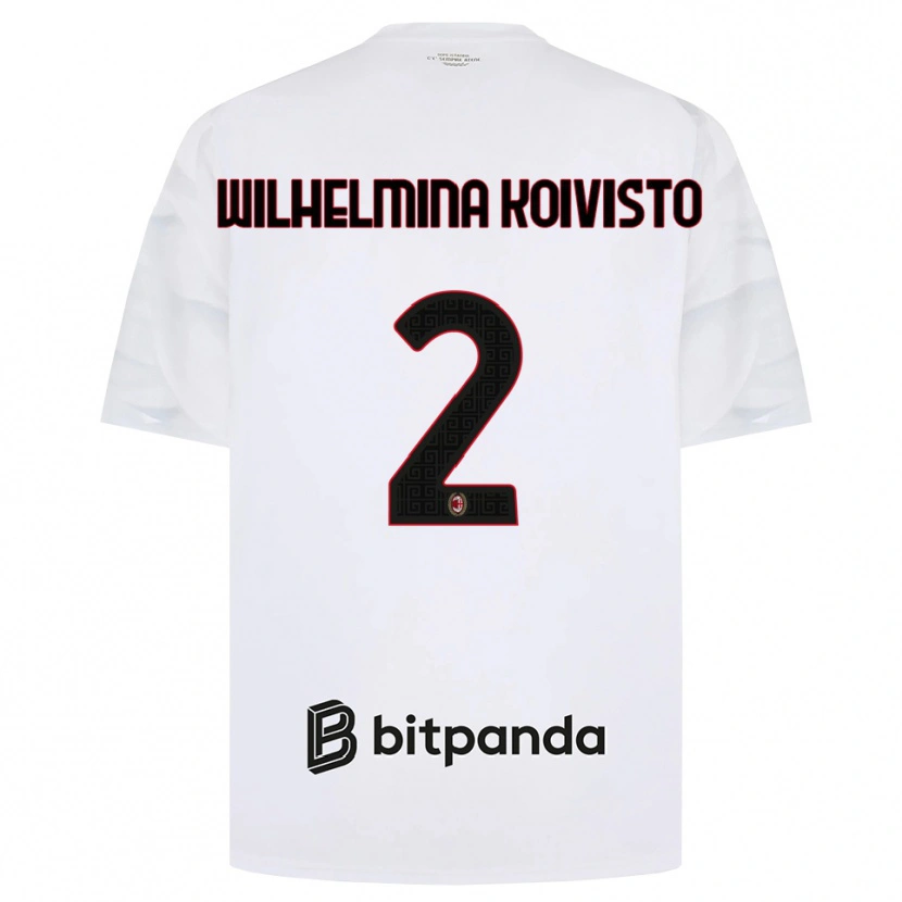 Danxen Criança Camisola Emma Wilhelmina Koivisto #2 Branco Vermelho Preto Alternativa 2026/27 Camisa