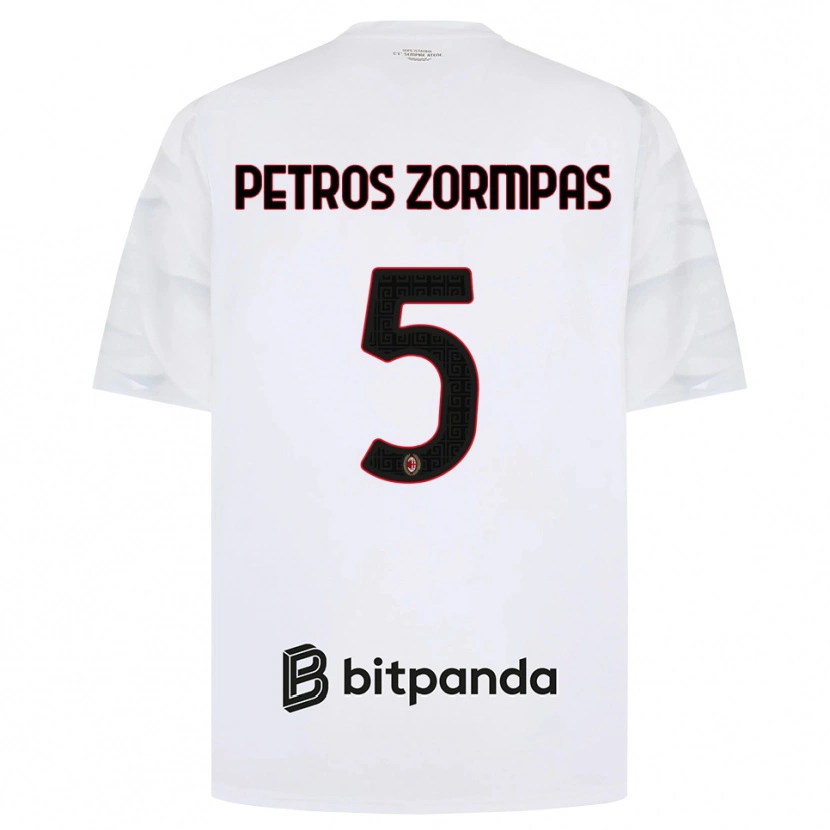 Danxen Criança Camisola Spyridon Petros Zorbas #5 Branco Vermelho Preto Alternativa 2026/27 Camisa