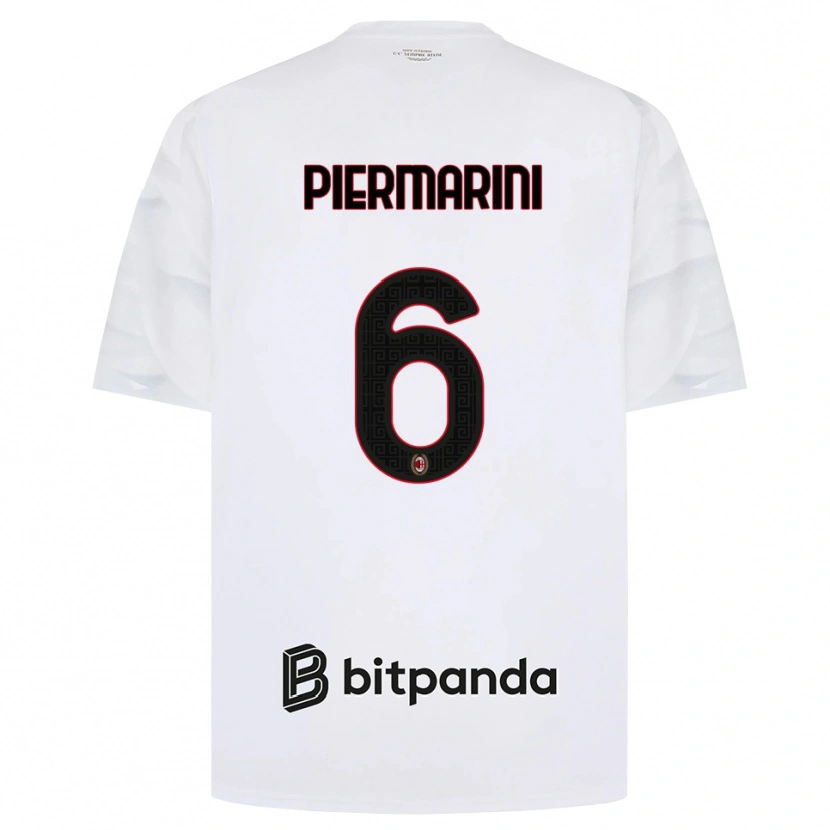 Danxen Criança Camisola Mattia Piermarini #6 Branco Vermelho Preto Alternativa 2026/27 Camisa