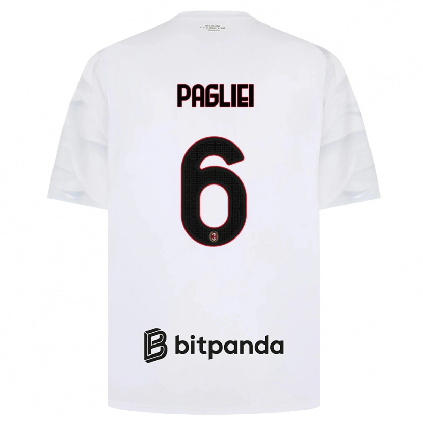 Danxen Criança Camisola Matteo Pagliei #6 Branco Vermelho Preto Alternativa 2026/27 Camisa