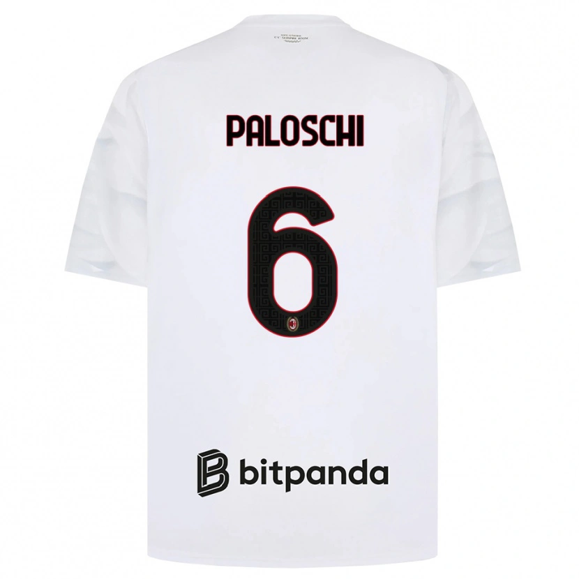 Danxen Criança Camisola Dorian Paloschi #6 Branco Vermelho Preto Alternativa 2026/27 Camisa