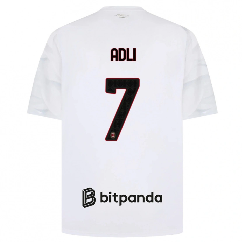Danxen Criança Camisola Yacine Adli #7 Branco Vermelho Preto Alternativa 2026/27 Camisa