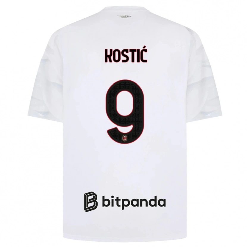 Danxen Criança Camisola Andrej Kostić #9 Branco Vermelho Preto Alternativa 2026/27 Camisa