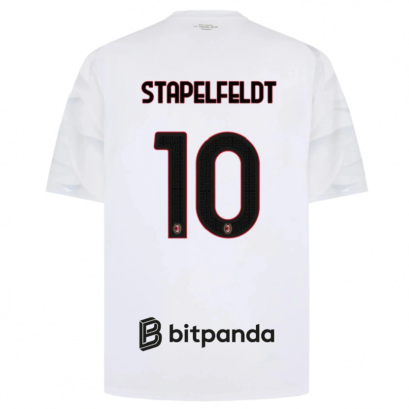 Danxen Criança Camisola Nina Stapelfeldt #10 Branco Vermelho Preto Alternativa 2026/27 Camisa
