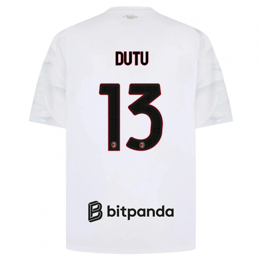 Danxen Criança Camisola Matteo Dutu #13 Branco Vermelho Preto Alternativa 2026/27 Camisa