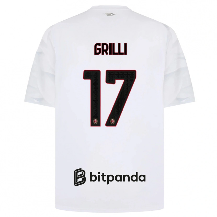 Danxen Criança Camisola Federico Grilli #17 Branco Vermelho Preto Alternativa 2026/27 Camisa