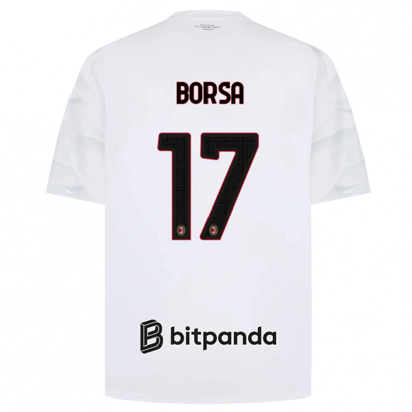 Danxen Criança Camisola Gabriele Borsa #17 Branco Vermelho Preto Alternativa 2026/27 Camisa