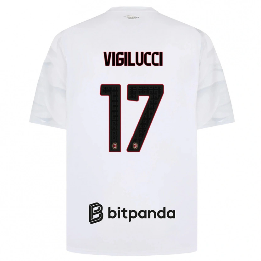 Danxen Criança Camisola Valery Vigilucci #17 Branco Vermelho Preto Alternativa 2026/27 Camisa