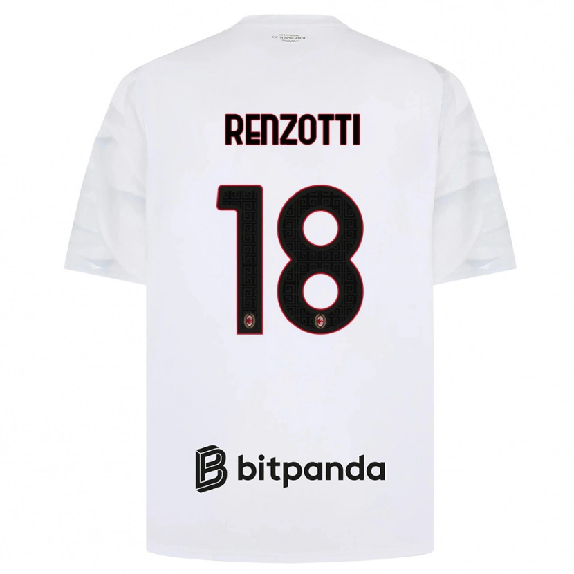 Danxen Criança Camisola Monica Renzotti #18 Branco Vermelho Preto Alternativa 2026/27 Camisa