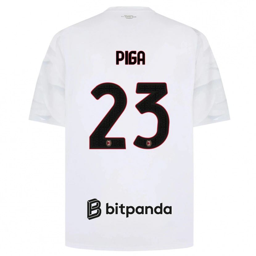 Danxen Criança Camisola Julie Piga #23 Branco Vermelho Preto Alternativa 2026/27 Camisa