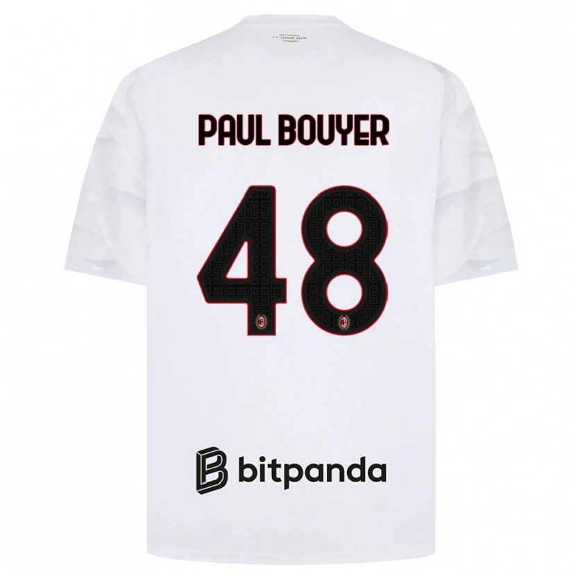 Danxen Criança Camisola Léo Paul Bouyer #48 Branco Vermelho Preto Alternativa 2026/27 Camisa