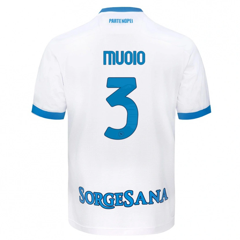 Danxen Criança Camisola Gabriele Muoio #3 Azul Celeste Branco Alternativa 2026/27 Camisa