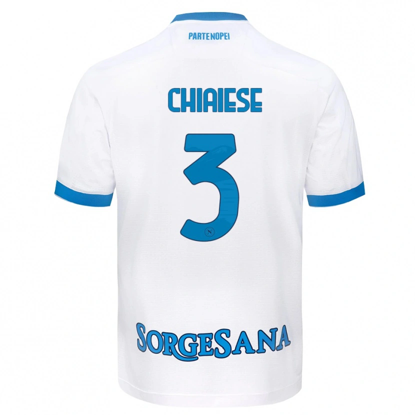 Danxen Criança Camisola Riccardo Chiaiese #3 Azul Celeste Branco Alternativa 2026/27 Camisa