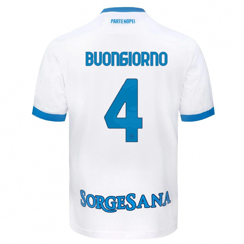 Danxen Criança Camisola Alessandro Buongiorno #4 Azul Celeste Branco Alternativa 2026/27 Camisa