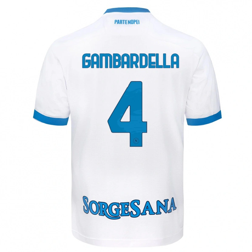 Danxen Criança Camisola Vittorio Gambardella #4 Azul Celeste Branco Alternativa 2026/27 Camisa