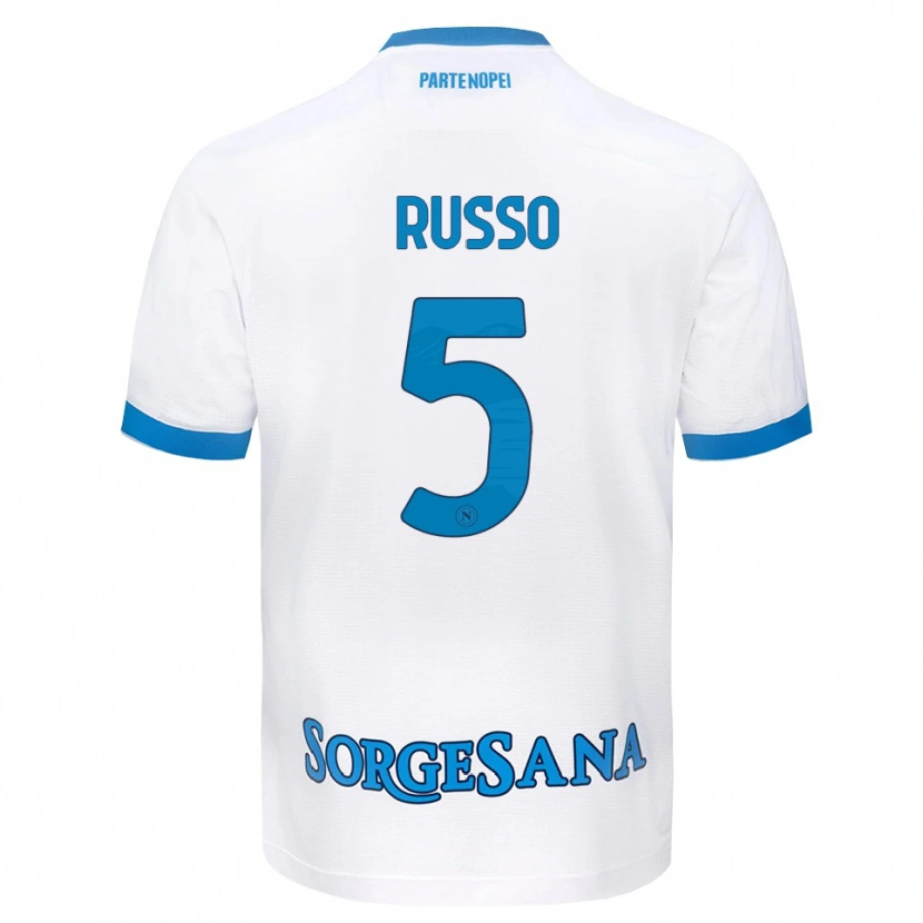 Danxen Criança Camisola Lorenzo Russo #5 Azul Celeste Branco Alternativa 2026/27 Camisa