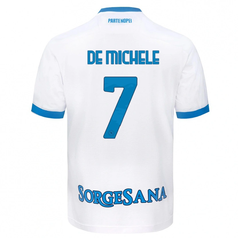 Danxen Criança Camisola Marco De Michele #7 Azul Celeste Branco Alternativa 2026/27 Camisa