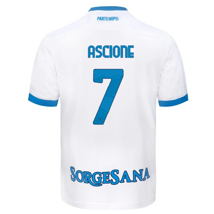 Danxen Criança Camisola Simone Ascione #7 Azul Celeste Branco Alternativa 2026/27 Camisa