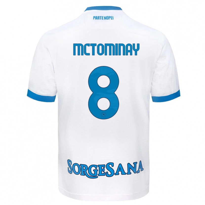 Danxen Criança Camisola Scott Mctominay #8 Azul Celeste Branco Alternativa 2026/27 Camisa