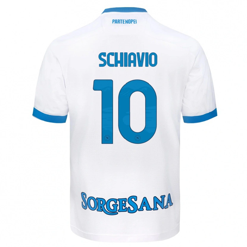 Danxen Criança Camisola Angelo Schiavio #10 Azul Celeste Branco Alternativa 2026/27 Camisa