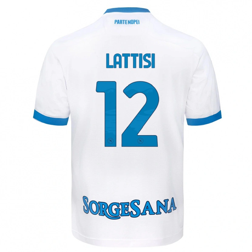 Danxen Criança Camisola Francesco Lattisi #12 Azul Celeste Branco Alternativa 2026/27 Camisa