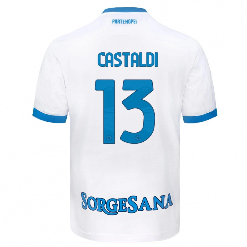 Danxen Criança Camisola Ciro Castaldi #13 Azul Celeste Branco Alternativa 2026/27 Camisa