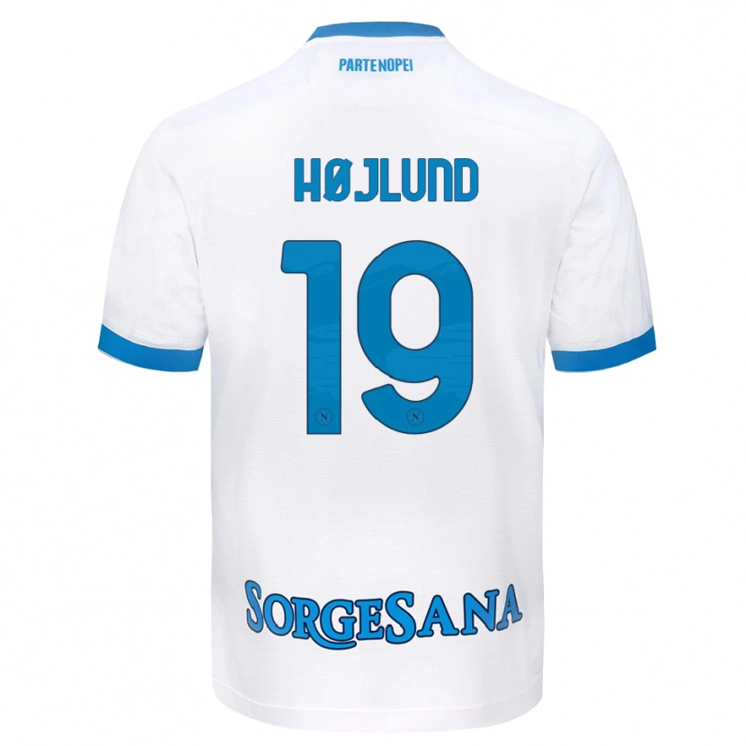 Danxen Criança Camisola Rasmus Højlund #19 Azul Celeste Branco Alternativa 2026/27 Camisa