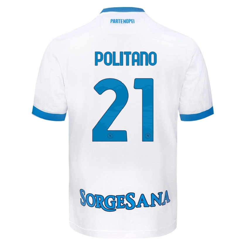 Danxen Criança Camisola Matteo Politano #21 Azul Celeste Branco Alternativa 2026/27 Camisa