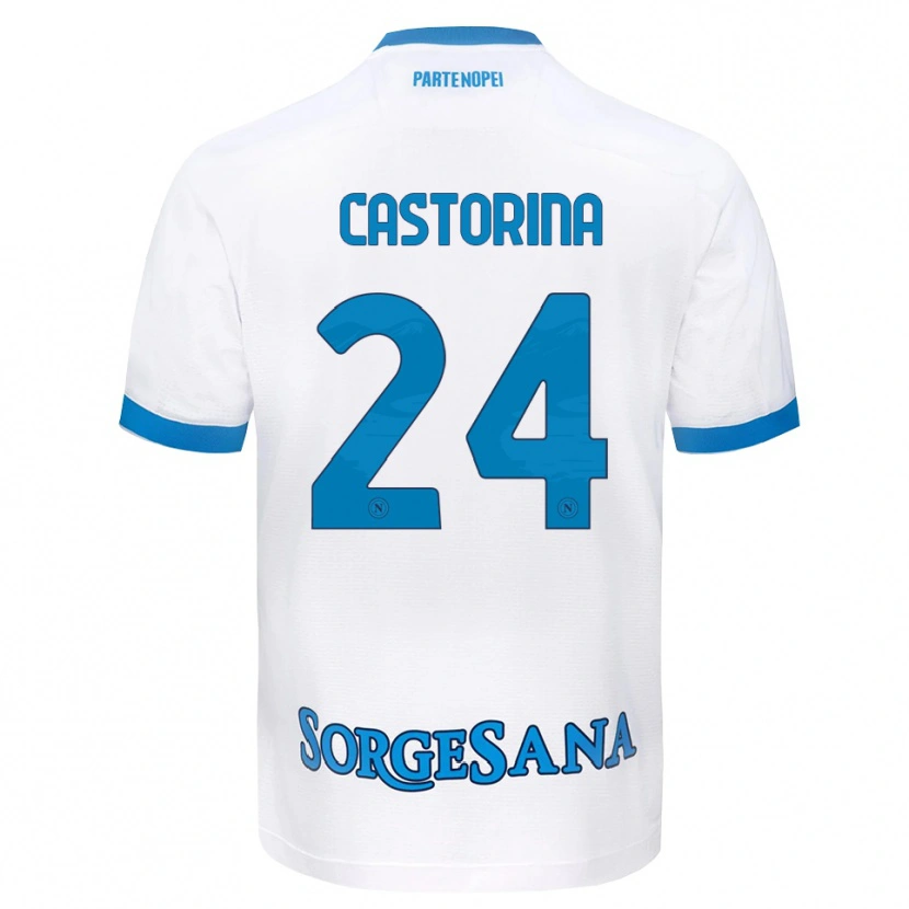 Danxen Criança Camisola Alessandro Castorina #24 Azul Celeste Branco Alternativa 2026/27 Camisa