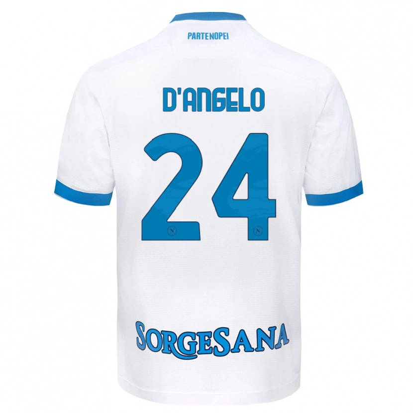 Danxen Criança Camisola Alessia D'angelo #24 Azul Celeste Branco Alternativa 2026/27 Camisa