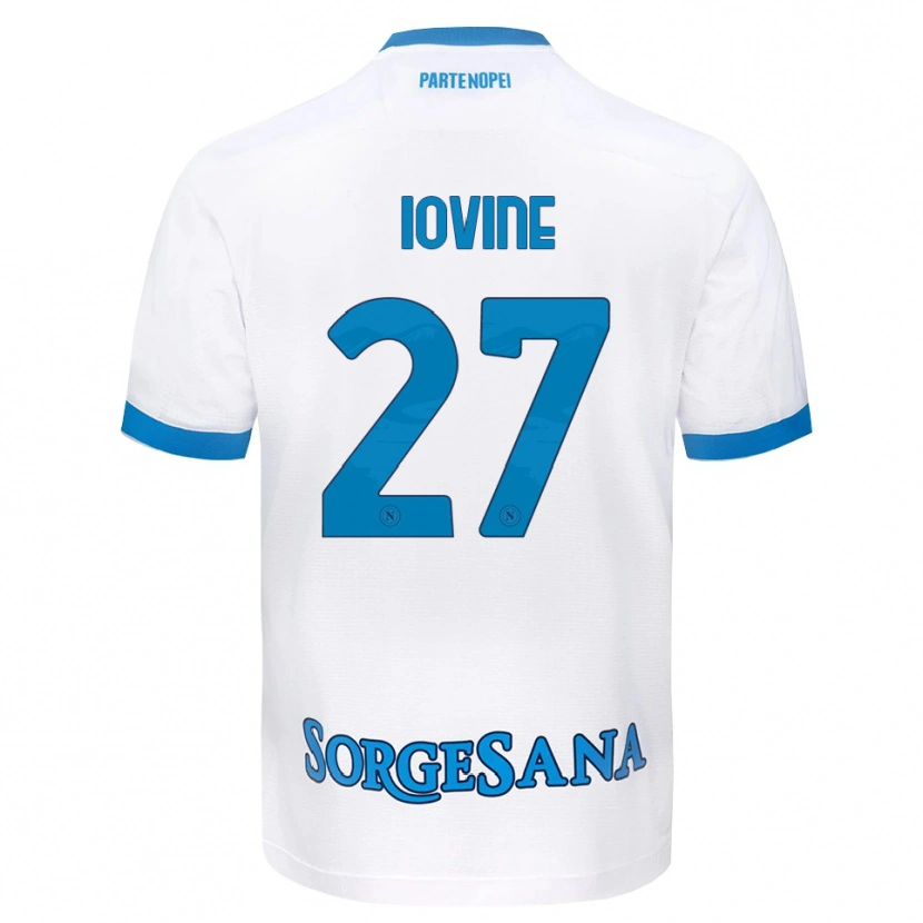 Danxen Criança Camisola Andrea Iovine #27 Azul Celeste Branco Alternativa 2026/27 Camisa
