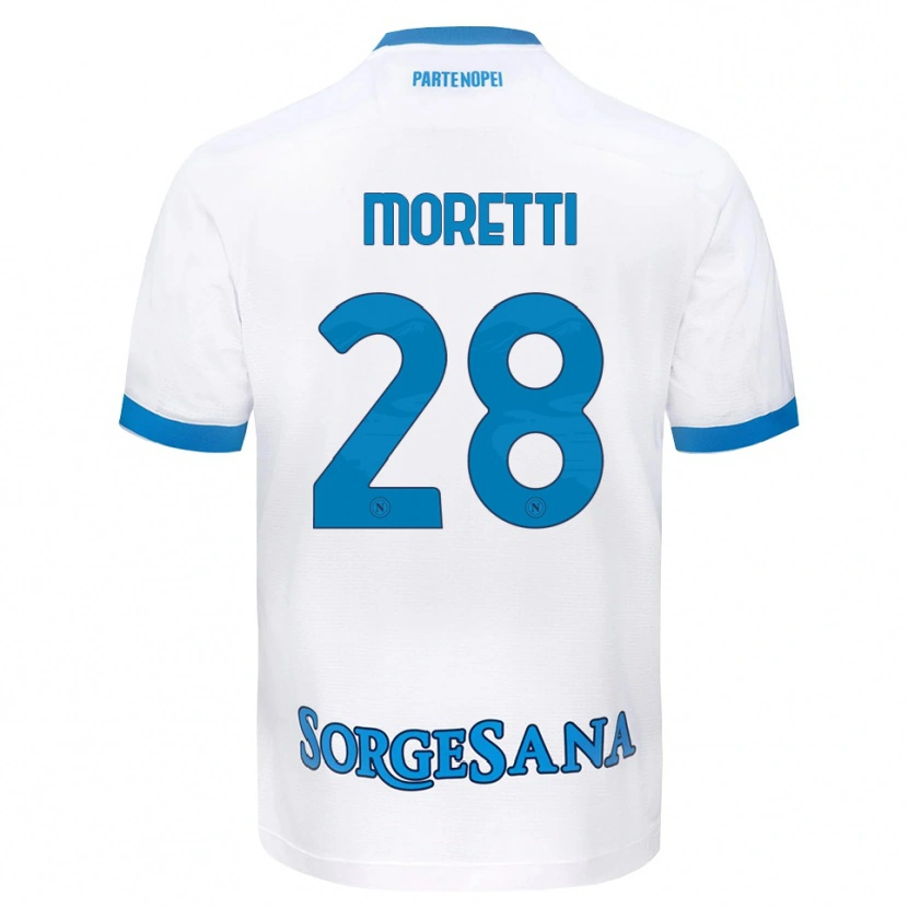 Danxen Criança Camisola Ginevra Moretti #28 Azul Celeste Branco Alternativa 2026/27 Camisa