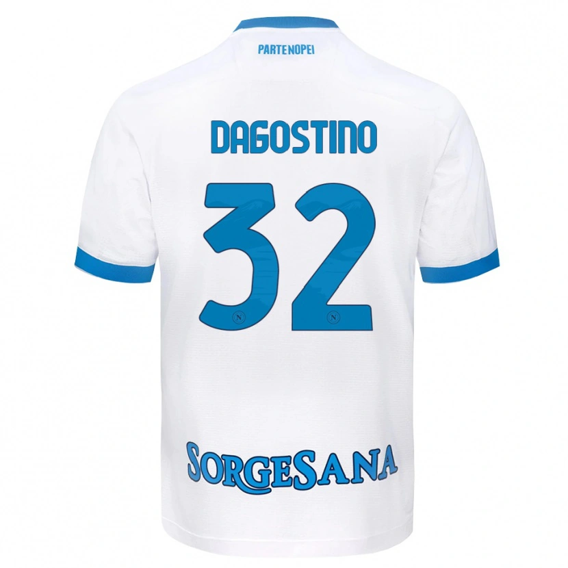 Danxen Criança Camisola Giuseppe Dagostino #32 Azul Celeste Branco Alternativa 2026/27 Camisa