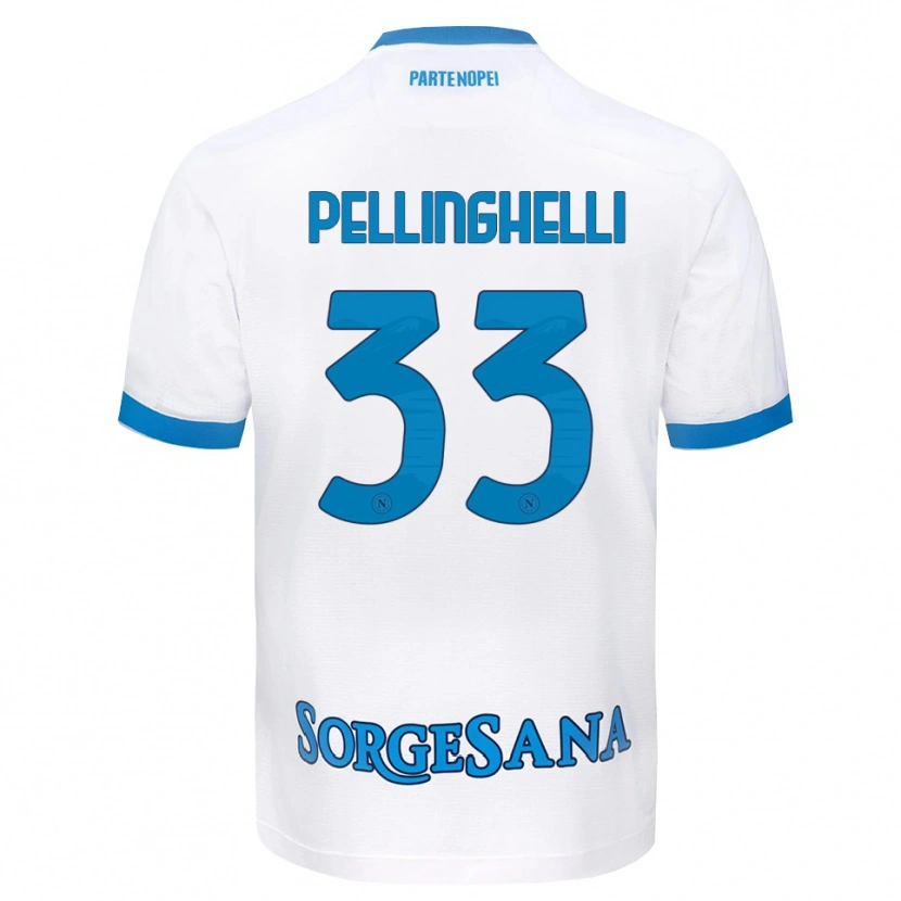 Danxen Criança Camisola Alice Pellinghelli #33 Azul Celeste Branco Alternativa 2026/27 Camisa