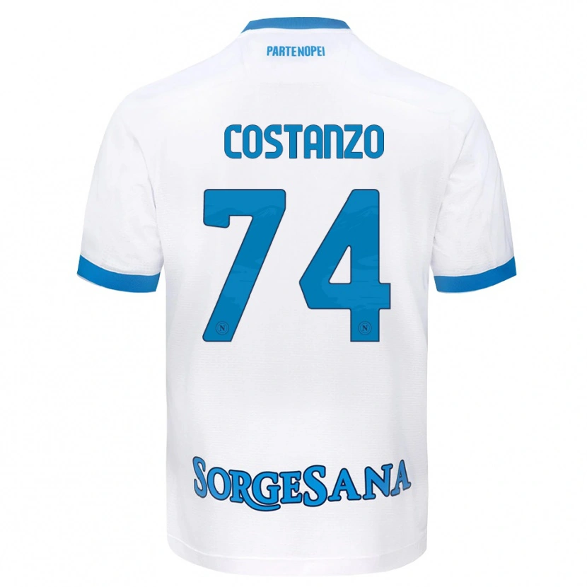 Danxen Criança Camisola Davide Costanzo #74 Azul Celeste Branco Alternativa 2026/27 Camisa