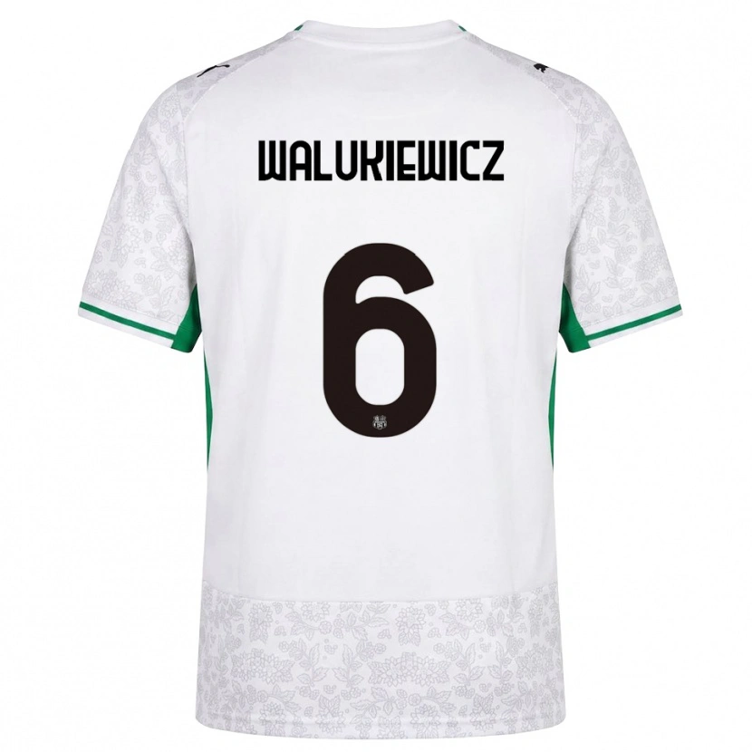 Danxen Criança Camisola Sebastian Walukiewicz #6 Verde Preto Branco Alternativa 2026/27 Camisa