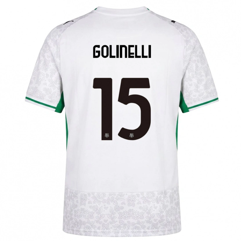 Danxen Criança Camisola Emanuele Golinelli #15 Verde Preto Branco Alternativa 2026/27 Camisa