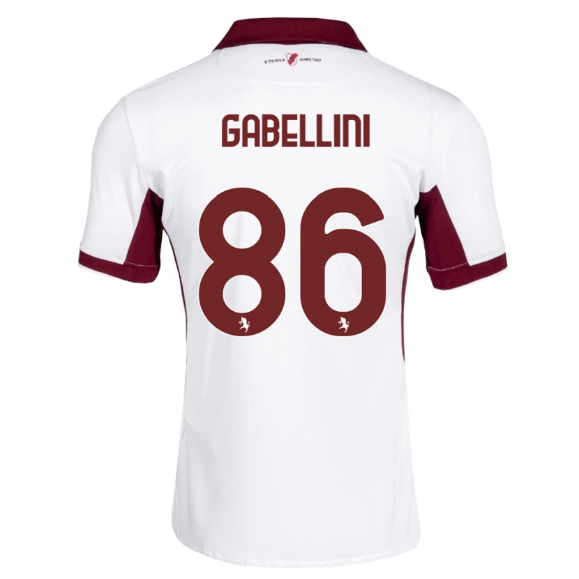 Danxen Criança Camisola Tommaso Gabellini #86 Bordô Branco Vermelho Alternativa 2026/27 Camisa