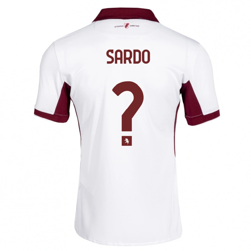 Danxen Criança Camisola Christian Sardo #0 Bordô Branco Vermelho Alternativa 2026/27 Camisa
