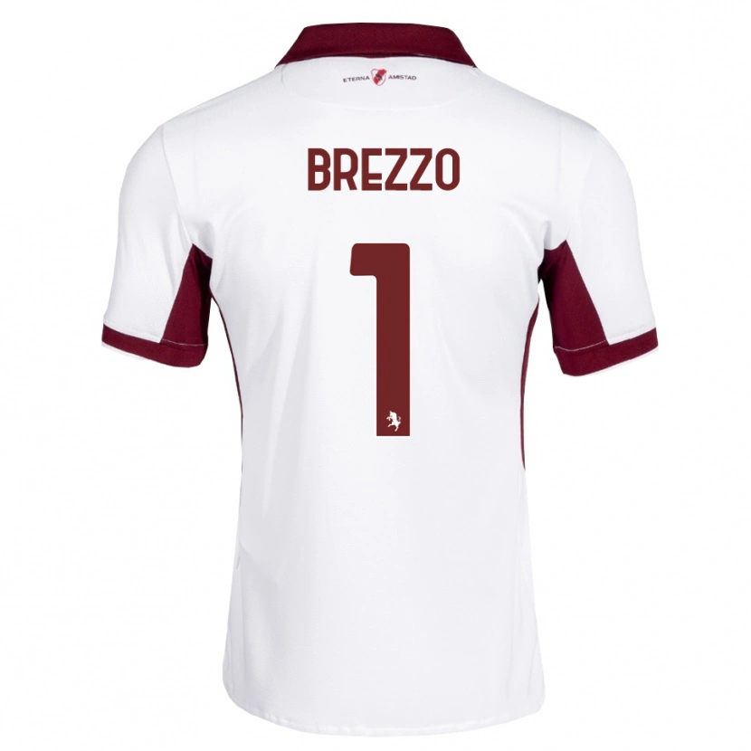 Danxen Criança Camisola Matteo Brezzo #1 Bordô Branco Vermelho Alternativa 2026/27 Camisa
