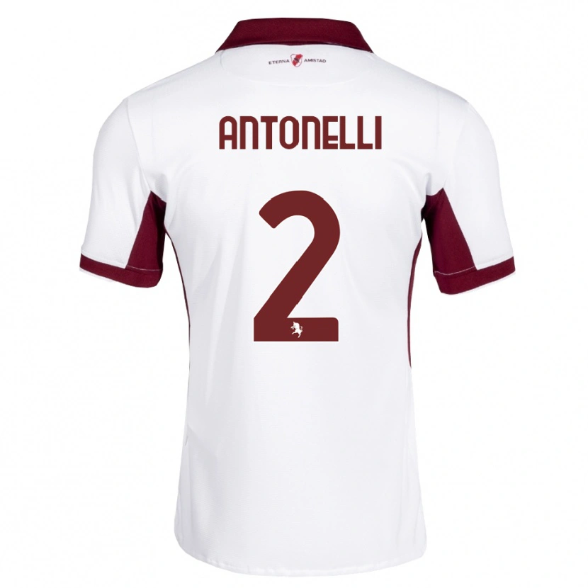 Danxen Criança Camisola Moise Antonelli #2 Bordô Branco Vermelho Alternativa 2026/27 Camisa