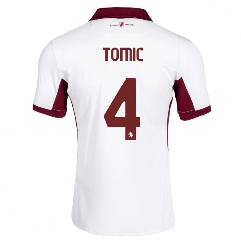 Danxen Criança Camisola Luka Tomic #4 Bordô Branco Vermelho Alternativa 2026/27 Camisa