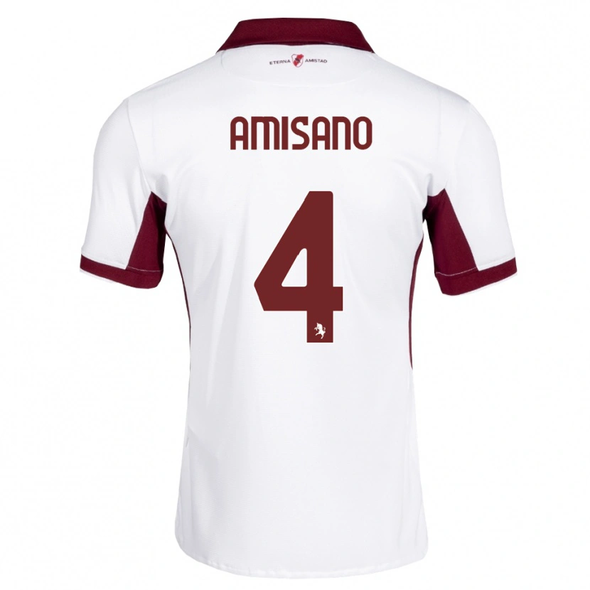 Danxen Criança Camisola Manuel Amisano #4 Bordô Branco Vermelho Alternativa 2026/27 Camisa