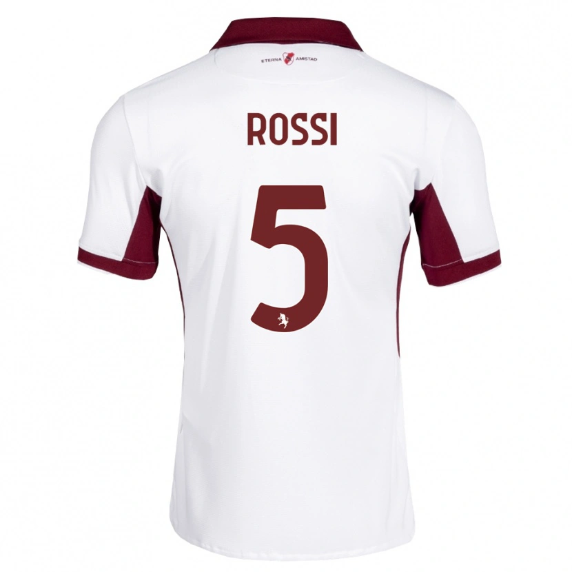 Danxen Criança Camisola Simone Rossi #5 Bordô Branco Vermelho Alternativa 2026/27 Camisa