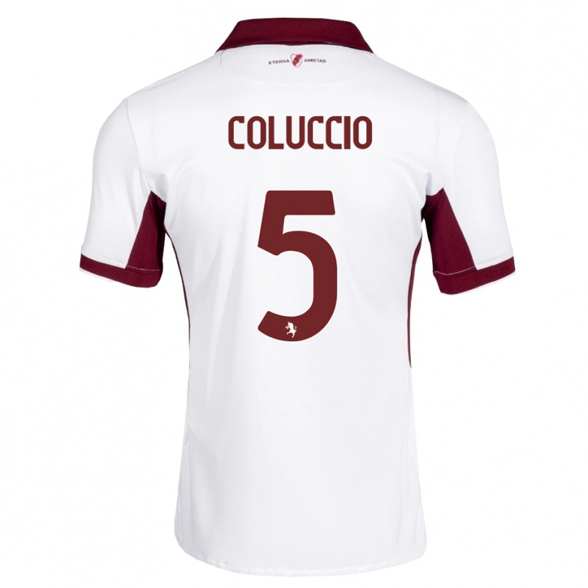 Danxen Criança Camisola Francesca Coluccio #5 Bordô Branco Vermelho Alternativa 2026/27 Camisa