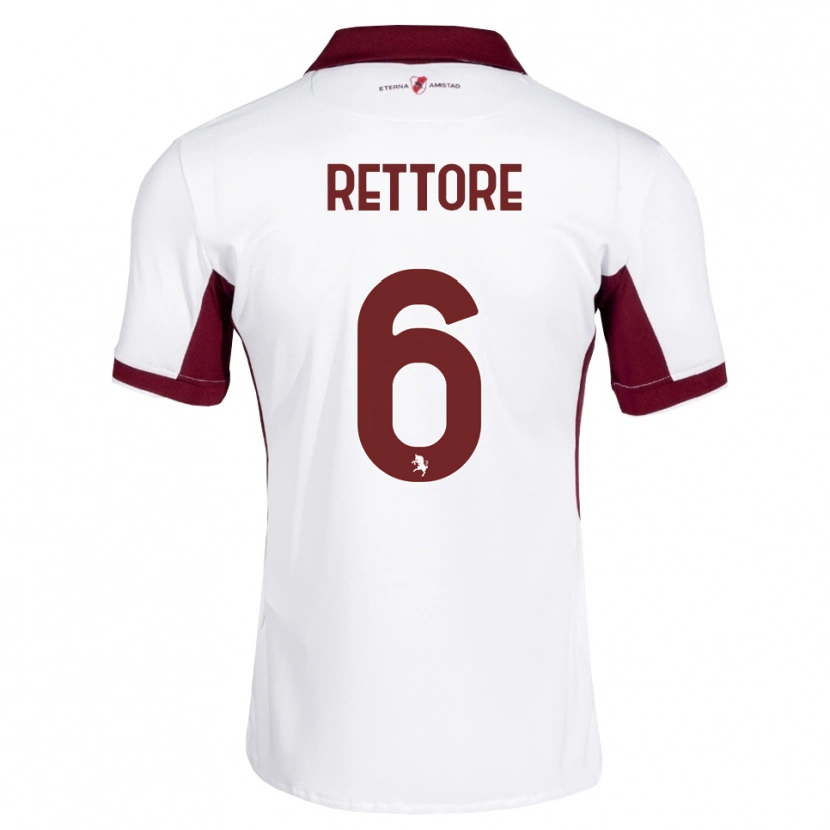 Danxen Criança Camisola Mirko Rettore #6 Bordô Branco Vermelho Alternativa 2026/27 Camisa