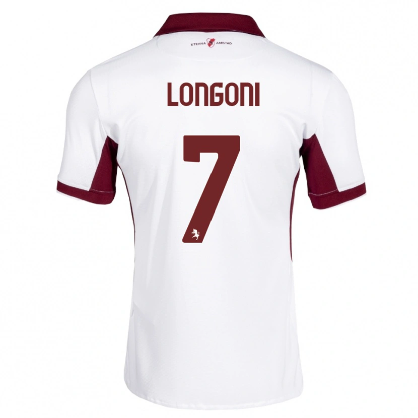 Danxen Criança Camisola Marco Longoni #7 Bordô Branco Vermelho Alternativa 2026/27 Camisa
