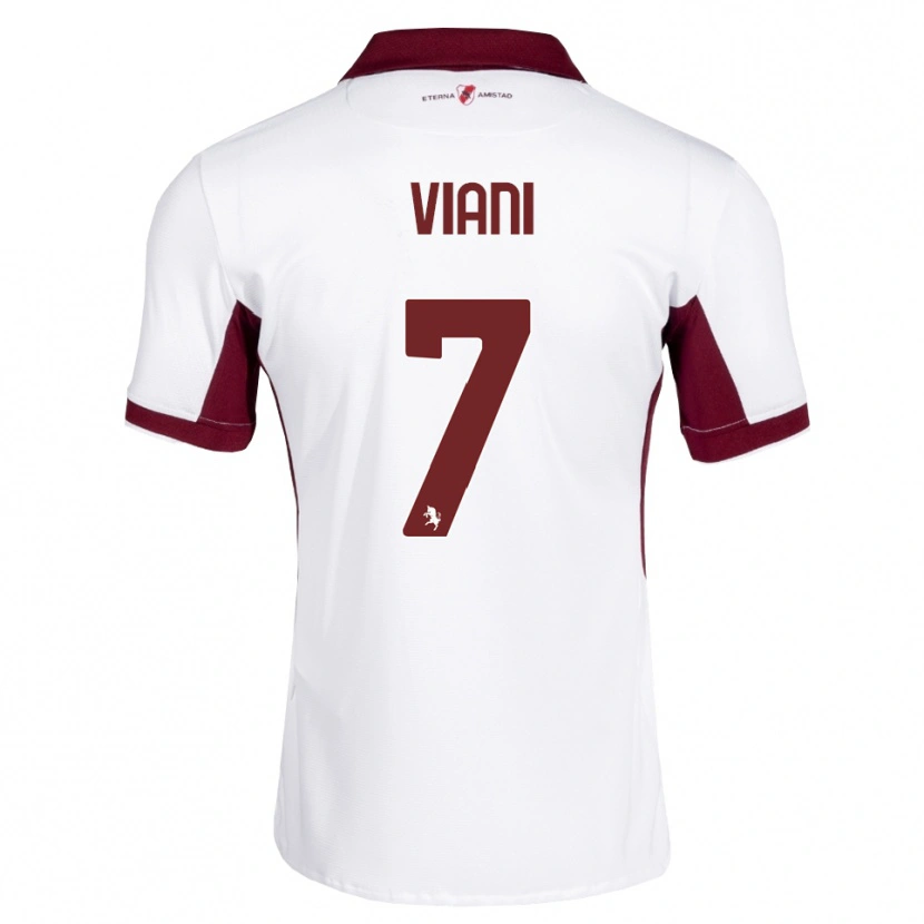 Danxen Criança Camisola Pietro Viani #7 Bordô Branco Vermelho Alternativa 2026/27 Camisa