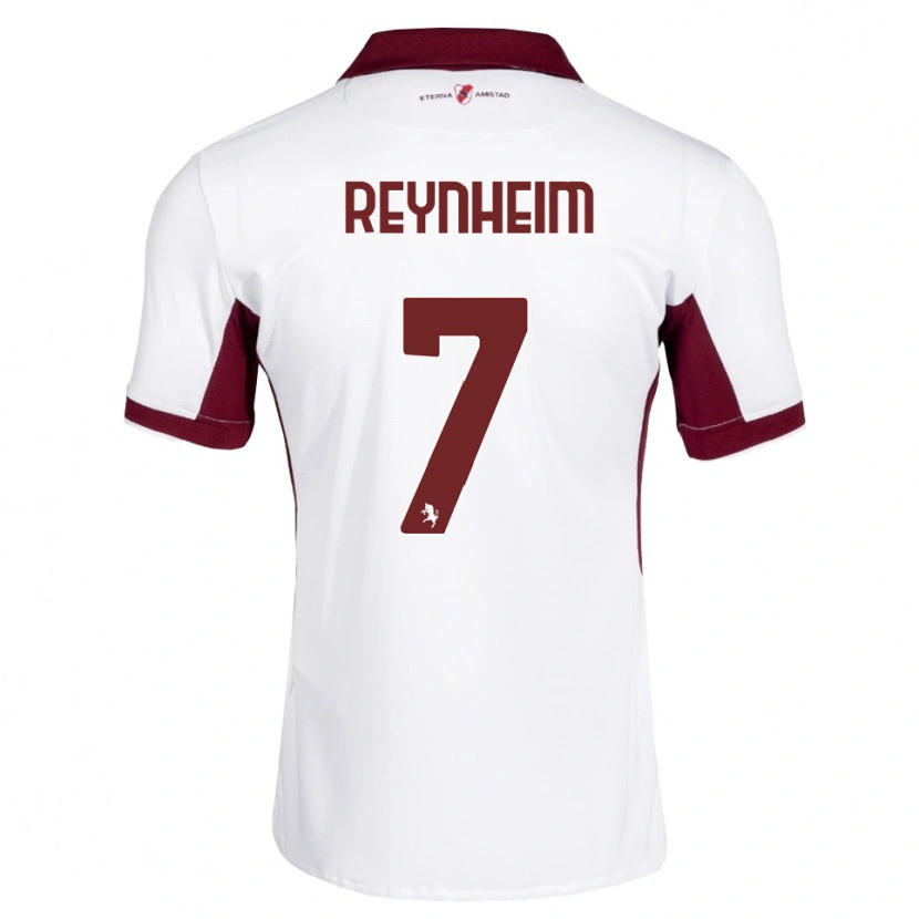 Danxen Criança Camisola Dávid Reynheim #7 Bordô Branco Vermelho Alternativa 2026/27 Camisa