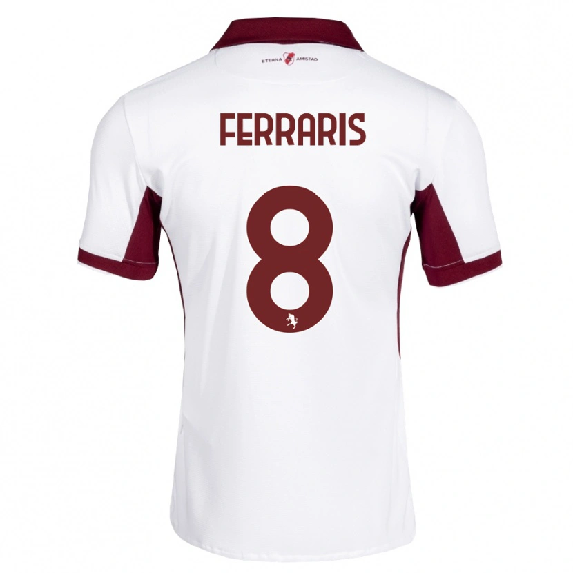Danxen Criança Camisola Lorenzo Ferraris #8 Bordô Branco Vermelho Alternativa 2026/27 Camisa